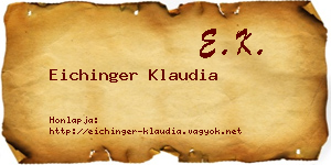 Eichinger Klaudia névjegykártya